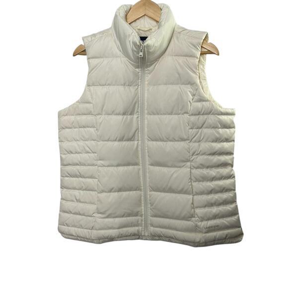 Lands' End Jackets & Blazers - Lands End Ivory Goose Down Puffer Full Zip Vest Women's Large 14/16 NEW